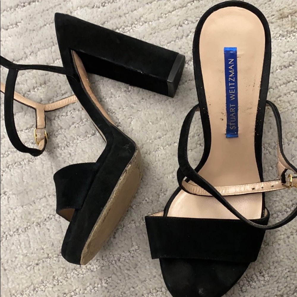 Stuart weitzman black block heels